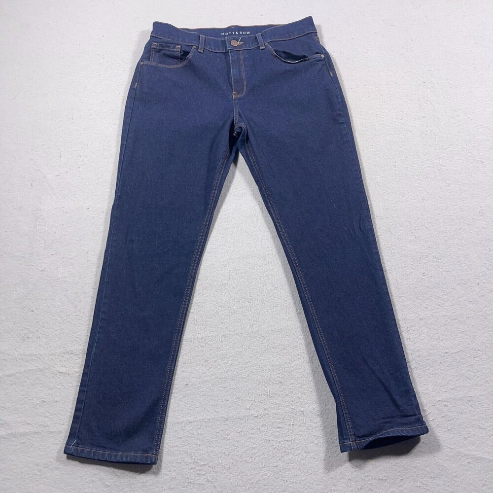 Mott & Bow Jeans Womens 30x28 Blue Boyfriend Mid Rise‎ Dark Wash Stretch Denim